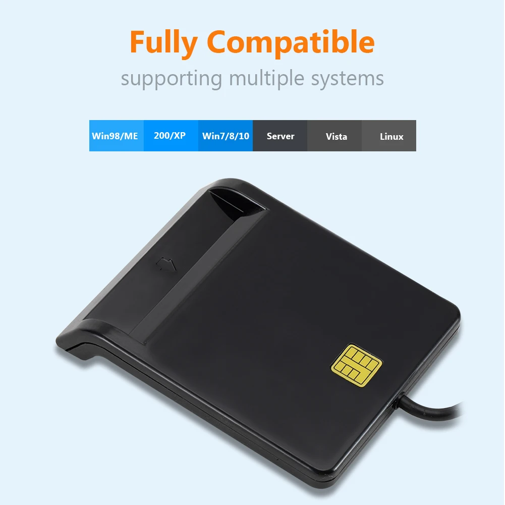 Lecteur de carte d'identité USB 2.0 intelligent DNIE ATM CAC IC ID carte bancaire connecteur de cloneur de carte SIM pour Windows Linux lecteur de carte Portable