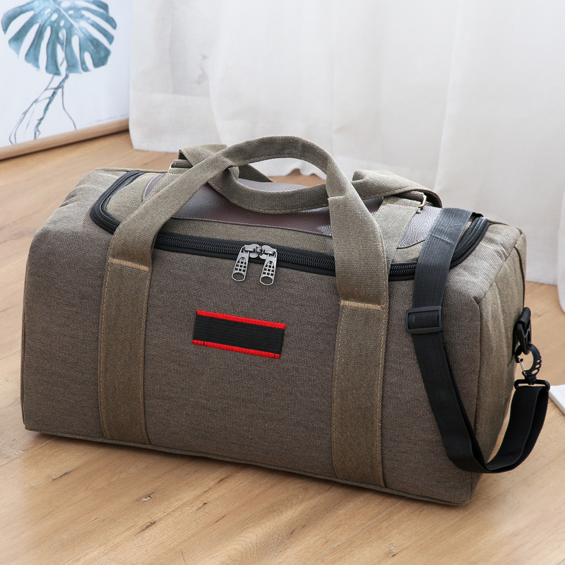 Bolsa de Lona de Capacidade Extra ande Bolsa de Viagem Masculina Bolsa de Mão Fena para Viagens e Transporte de Cobertores