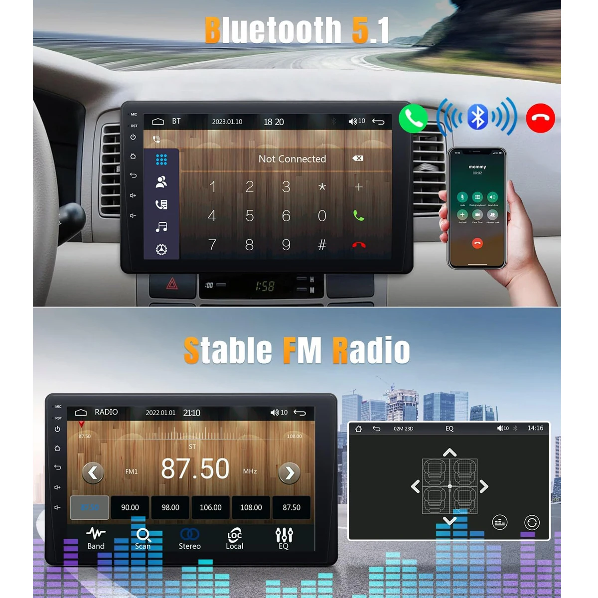New 9 Inch Car Stereo HD Touch Screen Single Din Car Radio Support Carplay Android Auto With Bluetooth Backup Camera Navigation