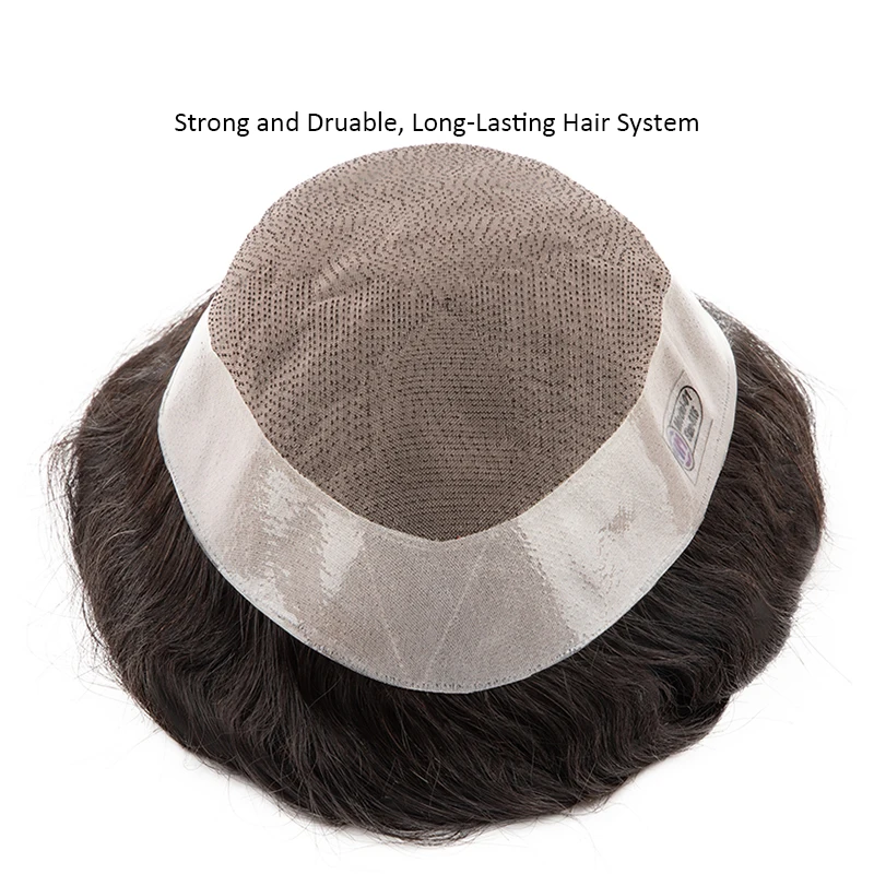 เส้นผมมนุษย์ระบบผู้ชาย Toupee Fine Mono Wig Pria 130% ความหนาแน่นทนทานผม Prosthesis Toupee ผู้ชาย6 "ผมผู้ชายวิกผม