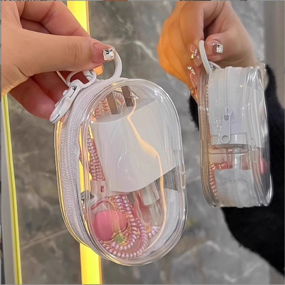Jewelry Organizer Transparent Storage Box Pouch Mystery Box Keychain Bag Storage Case Thicken Wallet Cute Doll Bag Organization
