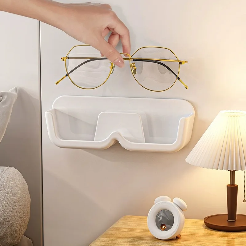 Glasses storage box wall-mounted punch-free decoration, space-saving wall-mounted sunglasses and glasses display stand