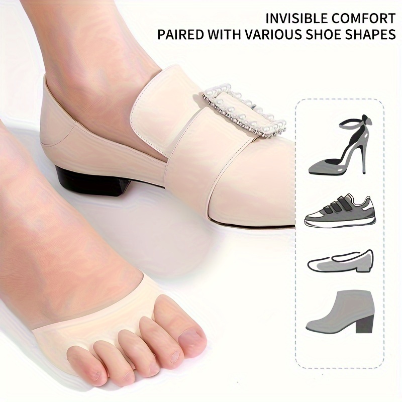 Almohadilla para los pies Almohadilla para el antepié de tacón alto, soporte metatarsiano invisible suave, plantilla antideslizante y antespuma Plantilla cómoda