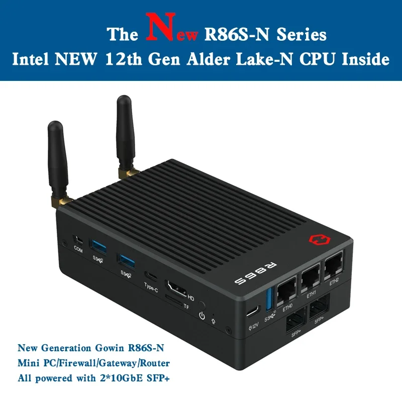 R86S-N100B Firewall Router All in One  Mini PC With  N100/N305 16GB 32GB  Ram 2*10G SFP+ 3*2.5GbE Pfsense Appliance
