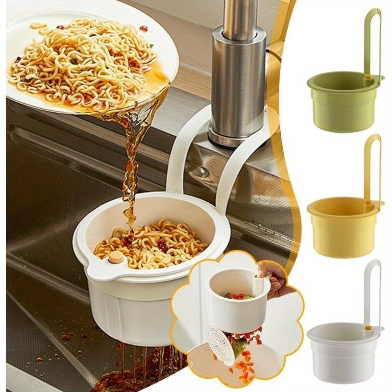 Panier de vidange d'évier autonettoyant de type poussoir, panier de vidange automatique des déchets alimentaires avec fond amovible, Installation facile