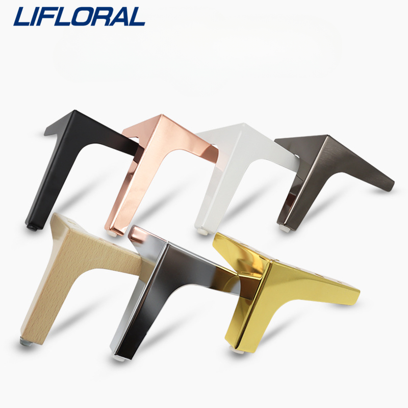 1Pcs New Style DIY Metal Furniture Legs Replacement Right Angle Support Table Feet Home Sofa Bed Leg with Anti-slip Foot Pad
