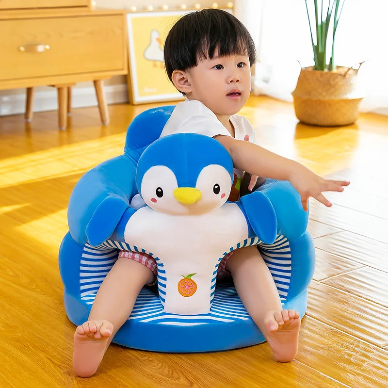 1pc bebê sofá suporte capa de assento da criança dos desenhos animados cadeira de pelúcia aprendendo a sentar confortável lavável sem berço enchimento