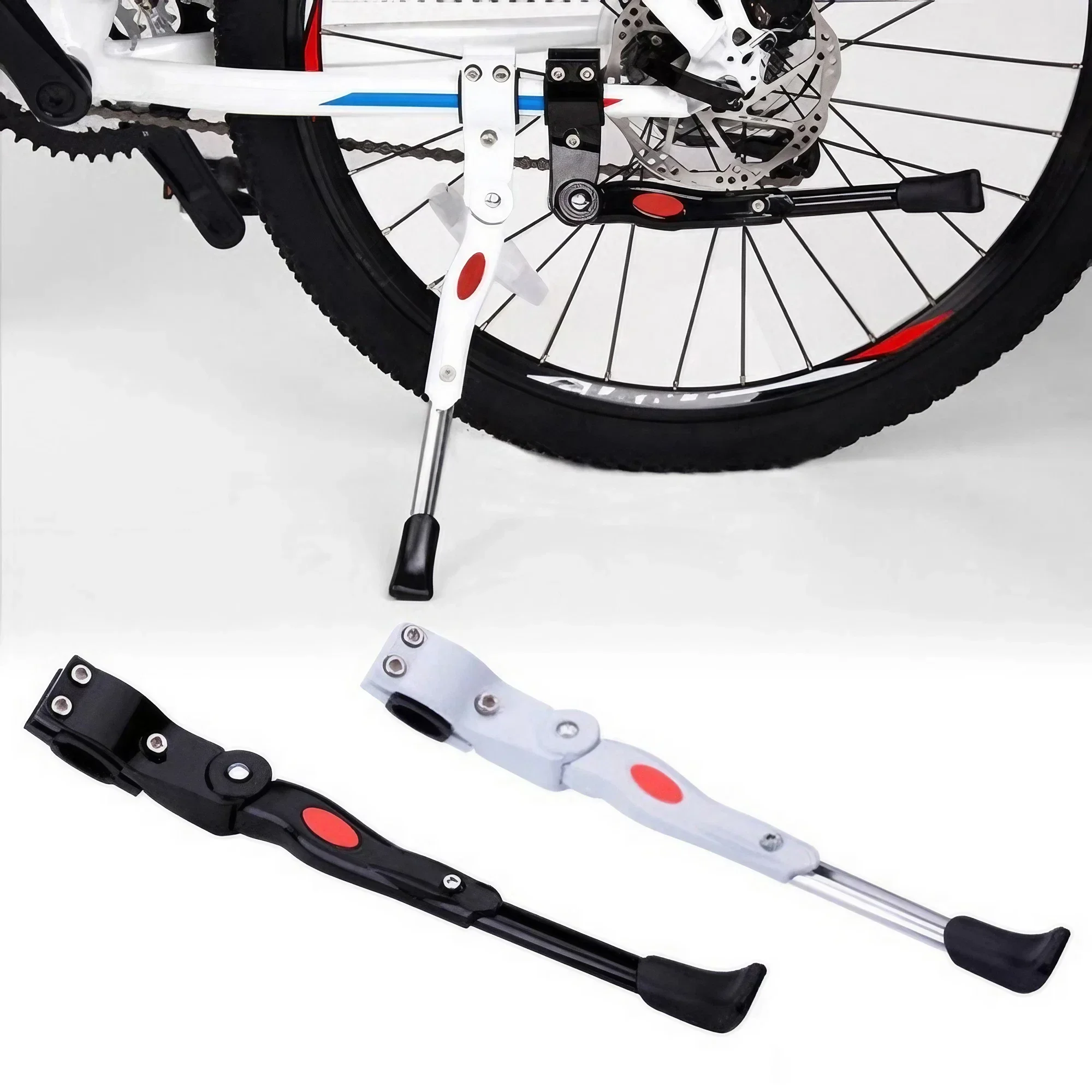 Cavalletto per bicicletta regolabile Portapacchi Cavalletto per supporto laterale per bicicletta per mountain bike da 22 24 26 pollici