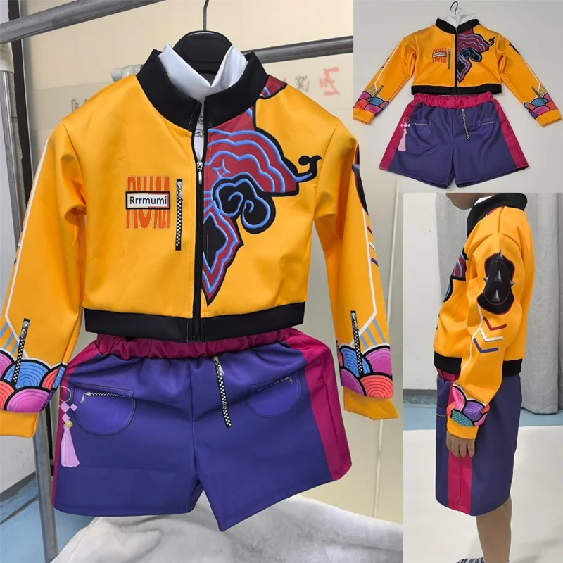 K-POP ルミ・ゾーイ・ミラ デーモンハンターズ コスプレ衣装 女の子用 ハロウィン ステージ 3D プリントパターン ロールプレイ服