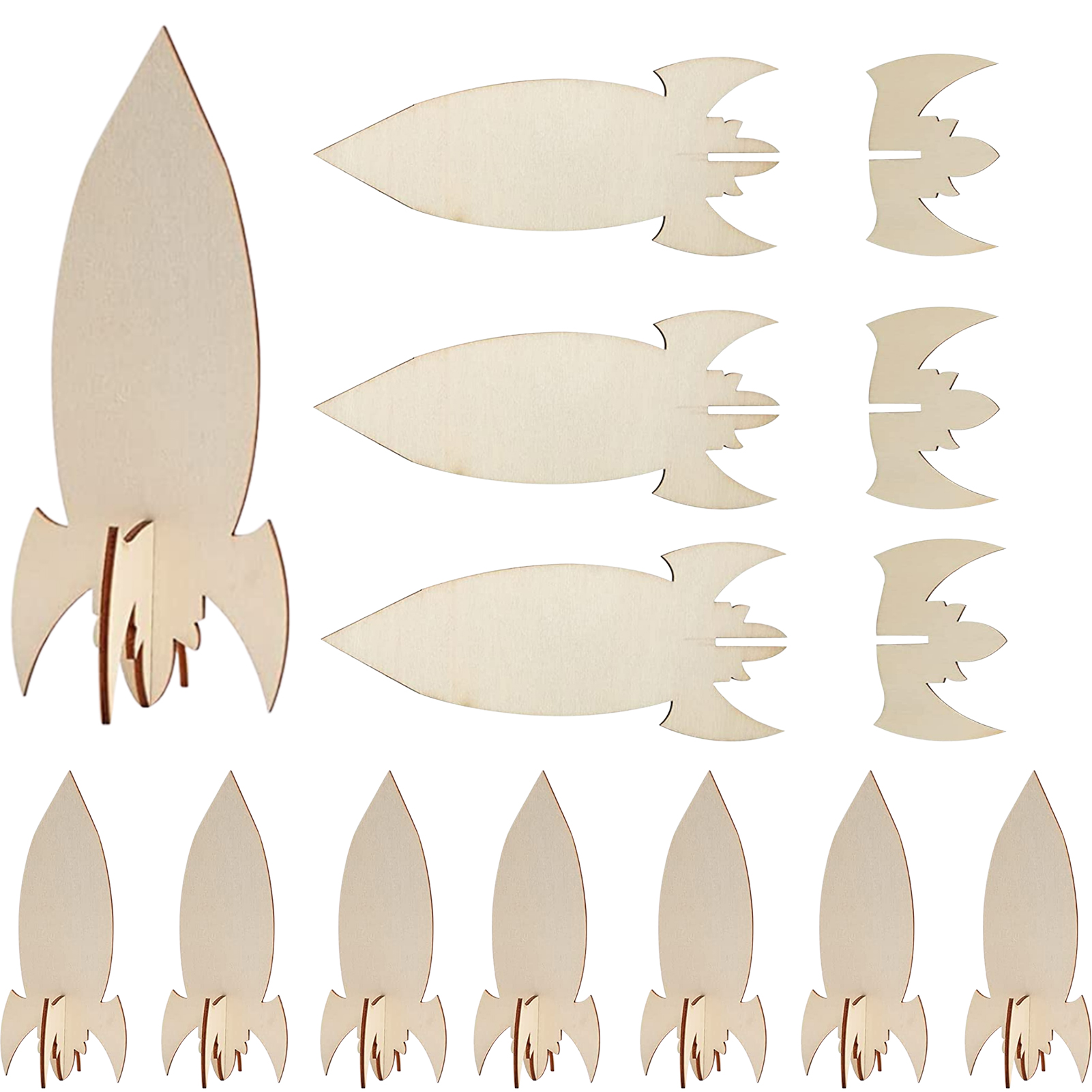 5PCS/10PCS holz raketen DIY handwerk party dekoration kunst dekoration zimmer dekoration holz handwerk DIY malerei geburtstag geschenke