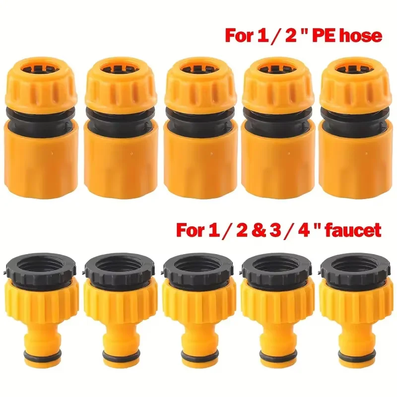 Conector de manguera rápida para jardín, conjunto extensor de adaptador de junta de acoplamiento de manguera macho doble de extremo 1/2 y 3/4 para accesorios de riego de jardín