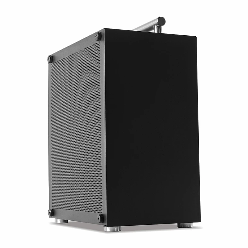 METALFISH T40 Mini ITX Schwarzes Gehäuse 7L Gaming-Computergehäuse Kompakter transparenter PC-Unterstützung SFX PSU/70 mm Kühler mit Griff