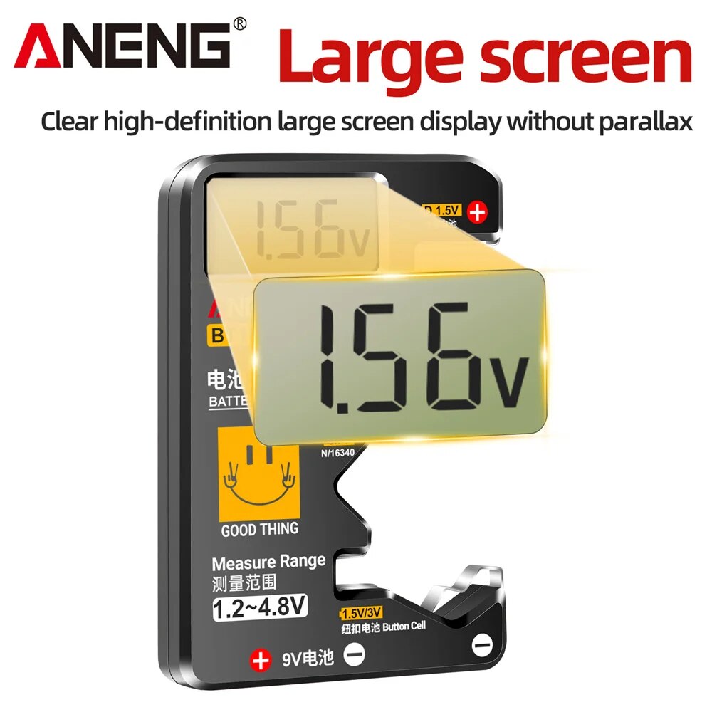 ANENG BT189 probador de pilas de botón detectores de banco de energía 9V N D C AA AAA herramientas de prueba de batería con pantalla LCD Universal para el hogar