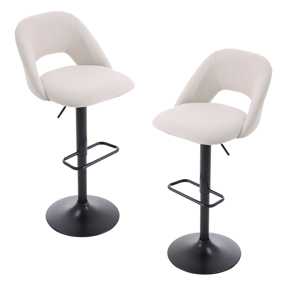 Voltsify 2 Set Linen Counter Swivel Height Breakfast Bar Stools for Living Room Bedroom Dining Room