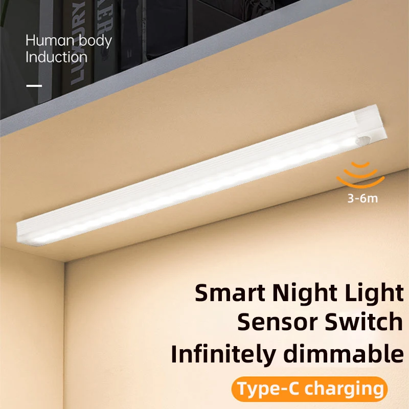 Luci notturne a LED senza fili Luci con sensore di movimento Armadio Cucina Luci notturne Camera da letto Rivelatore Luce Armadietto Scala Retroilluminato