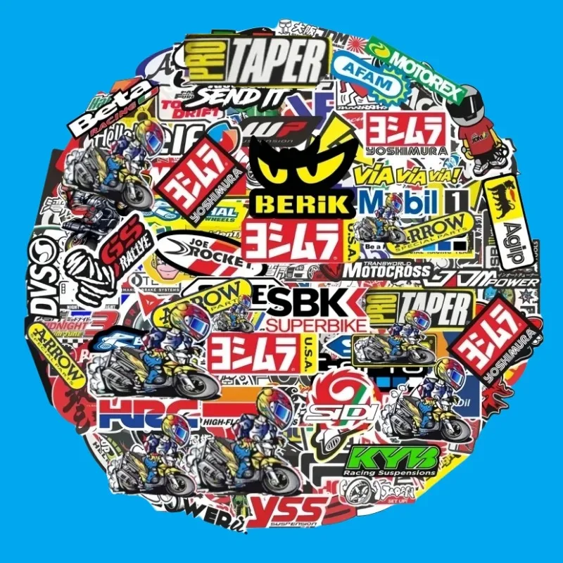 40/80pcs 자동차 자전거 헬멧 탱크 레이싱 스폰서 로고 세트 오토바이 스티커 모토 혼다 야마하 가와사키 스즈키 모토 크로스 데칼