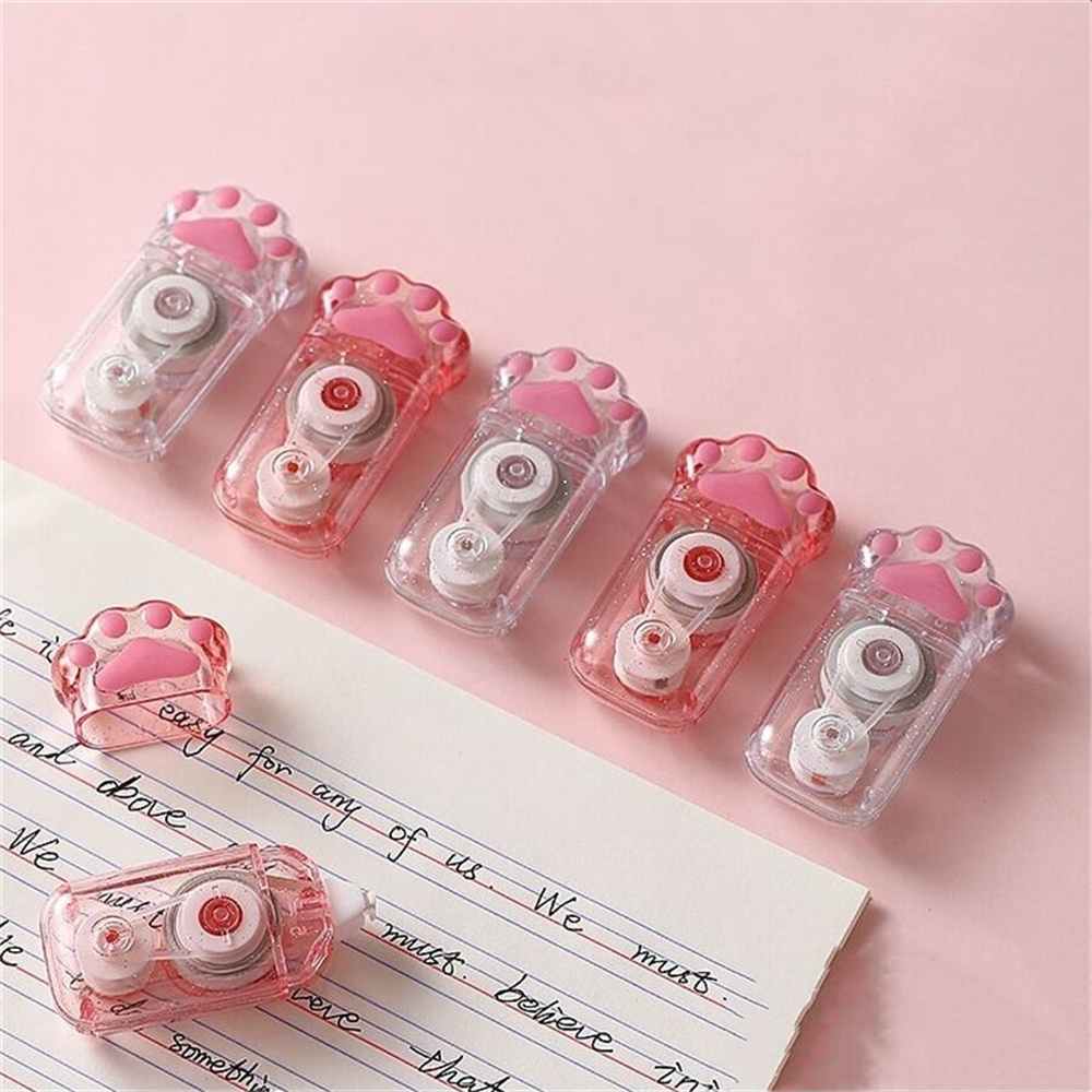 1PCS 6M Cartoon Cat Claw Correction Tape, Quick to Clean and Easy to Use, Suitable for Writing Office Student Correction Tape