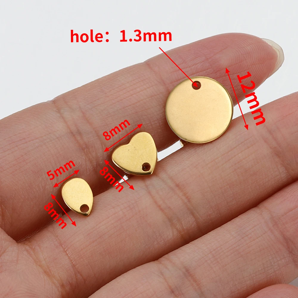 10 pçs/lote cor de ouro aço inoxidável em branco brinco studs base pinos com brinco plug orelha volta para diy jóias fazendo descobertas