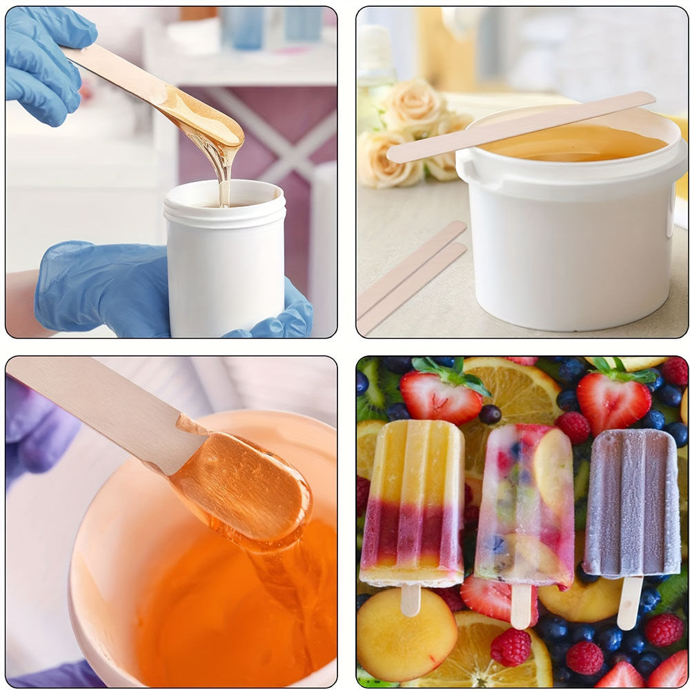 10pcs, 50pcs, 100pcs-114mm Waxing Wood Stick Wood Wax Scraper Applicator Body Hair Removal Craft Stick Applicator Scraper