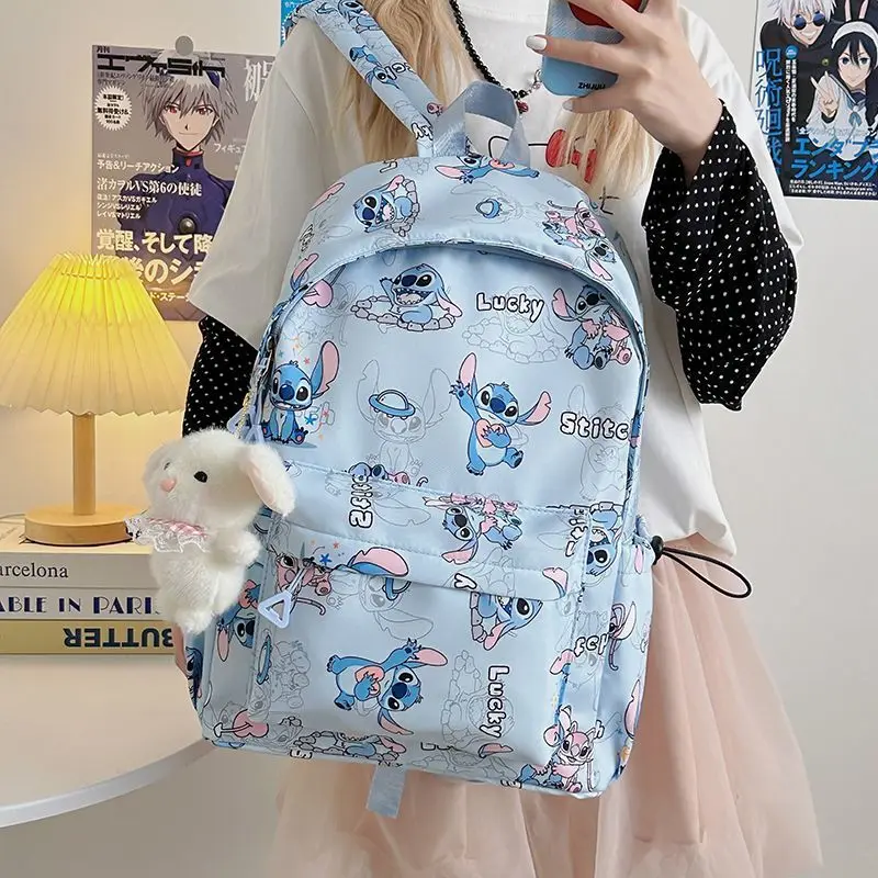 Disney cartoon women Stitch Backpack Cartoon Kids Bag Schoolbag Gift