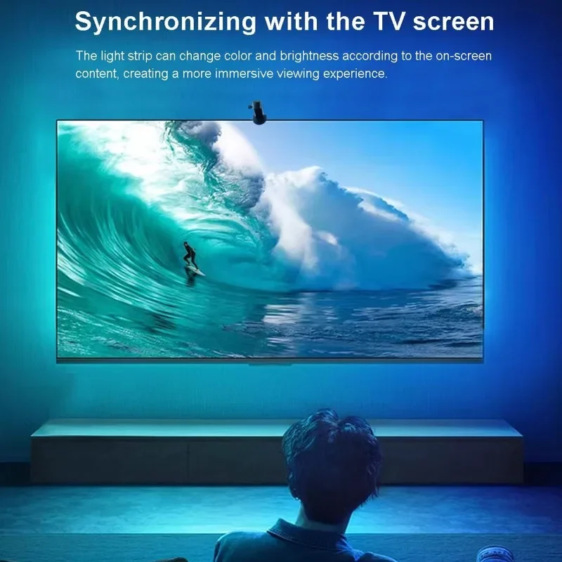 EISSLOLY Lichter, die mit TV-Licht ändern, Synchronisierung mit AR-Sensor, Kamera, Musik-Synchronisierung, App-Steuerung, RGB-Smart-LED-Lichtleiste