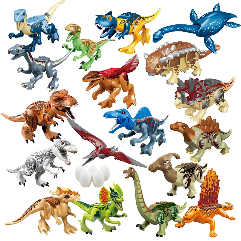 Велоцираптор, трицератопс, Indominus, модель T-Rex, мир Юрского периода, динозавры, детские строительные блоки для мальчиков, развивающие игрушки