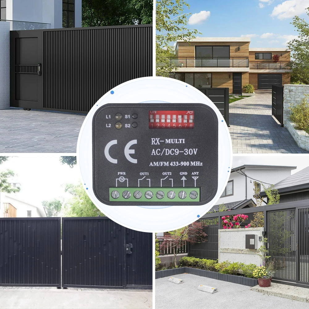 Universal Remote Receiver 300-900MHz 433/868MHz RX MULTI Receiver AC/DC 9-30V 85-250v For  Garage Door Opener Transmitter