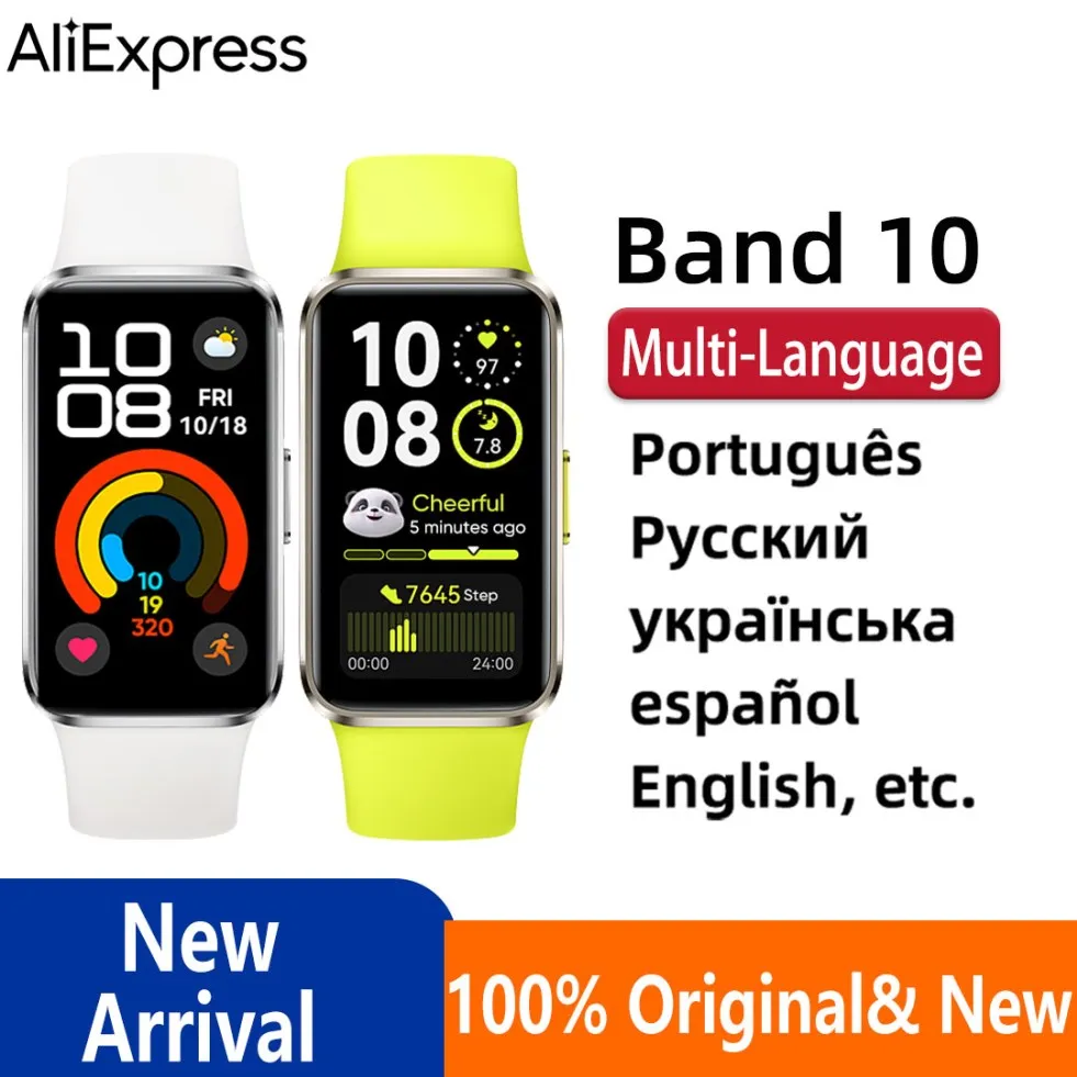 НОВЫЕ умные часы HUAWEI Band 10 2025 года, оригинальные, совместимые с IOS и Android, отслеживание сна, монитор здоровья, аккумулятор 14 дней li