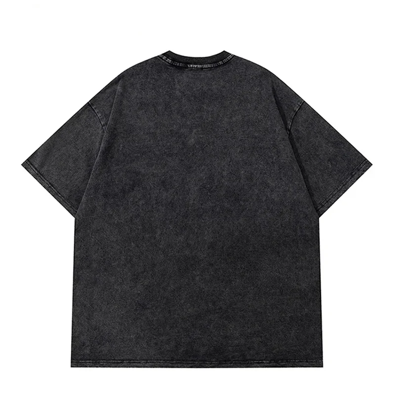 2025 洗浄ヴィンテージ Tシャツストリートヒップホップレトロパンク Tシャツ女性原宿カジュアルコットン半袖酸洗浄 Tシャツトップス
