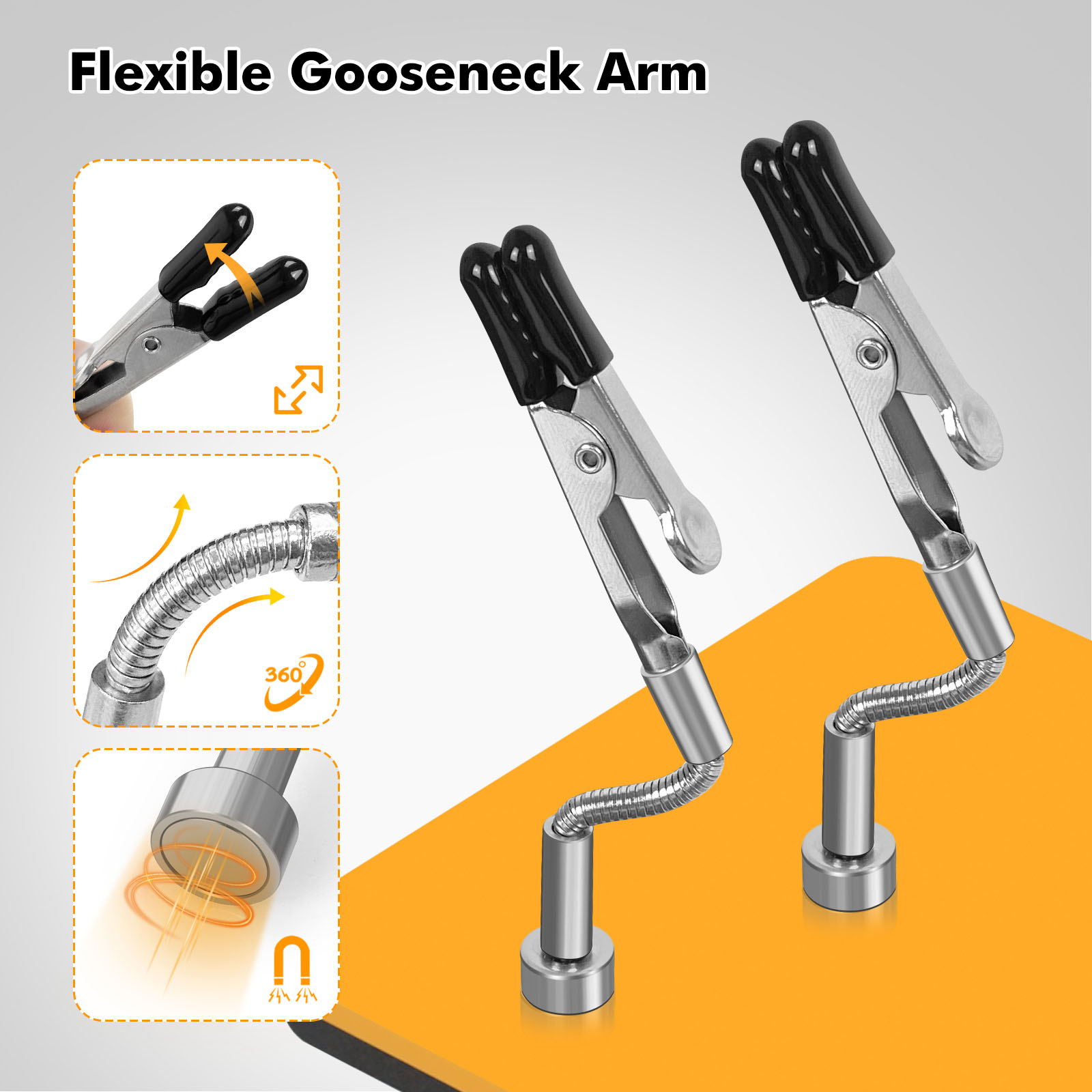 NEWACALOX Helping Hands Third Hand Soldering Tool PCB Holder with Magnetic Flexible Arms for Soldering Electronic Repairing