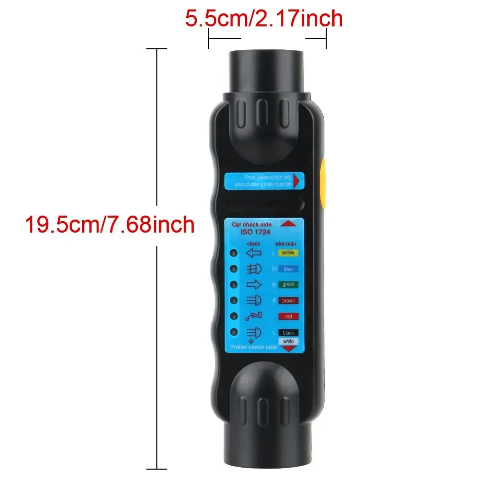 12V 7 Pin รถลากจูงเครื่องทดสอบ Trailer ปลั๊ก SOCKET เครื่องมือวินิจฉัย Caravan Towing TOW Bar สายไฟอุปกรณ์ทดสอบ
