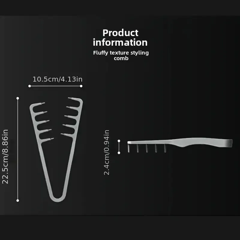 Volumizing Wide-Tooth Hair Styling Comb Curling Tools Fluffy Texture for Men Ideal for All Hair Types Hairstyling Tools