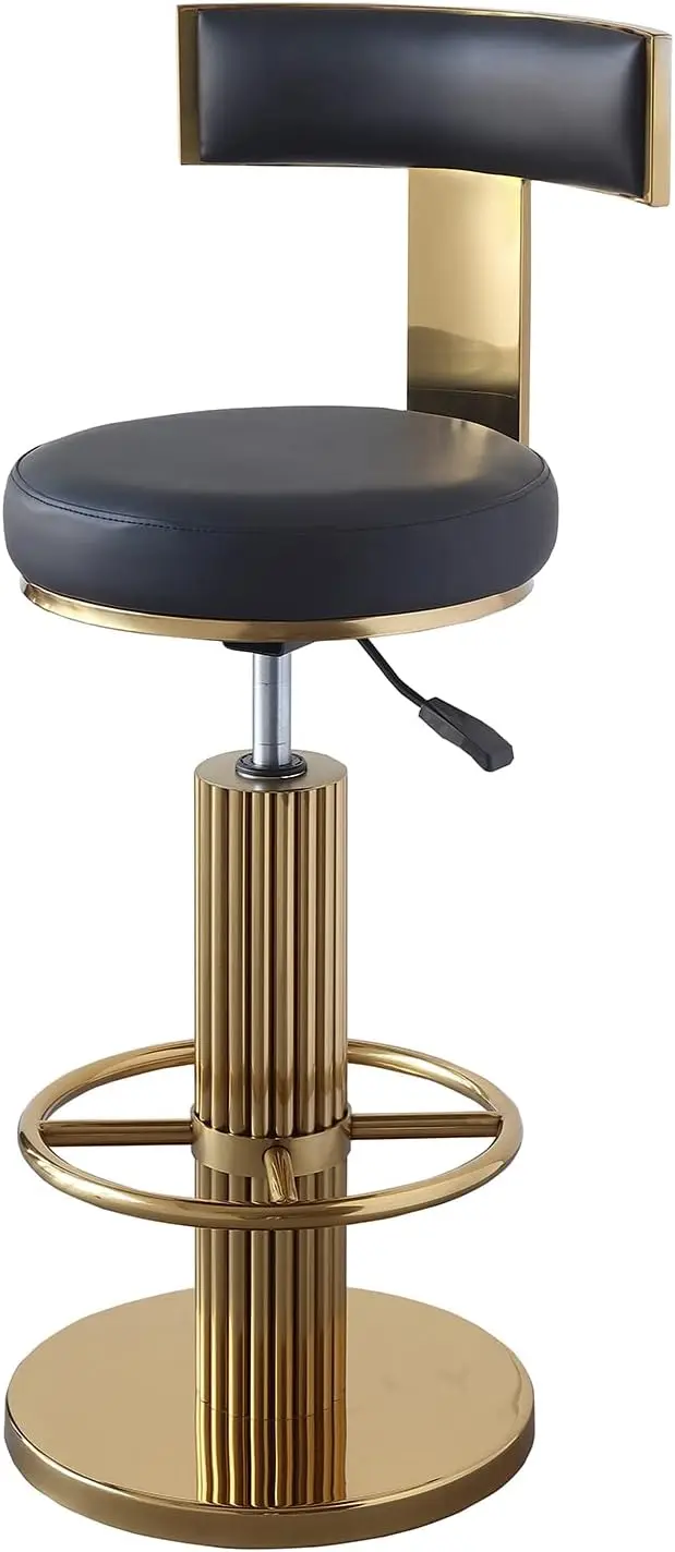 FUNROLUX Swivel Bar Stools with Backrest, Modern Adjustable Height Counter Stool with Metal Legs and Comfortable Cushion