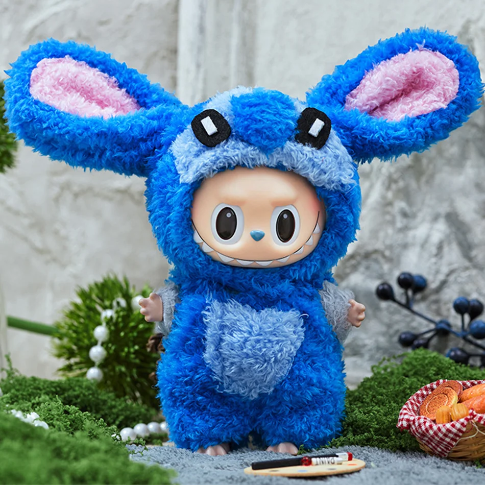 15-17 cm Labubu Puppe Stich Niedliches Set Zubehör Hängezubehör LabubuV1 V2 V3 Geburtstag Kinderspielzeug Geschenk
