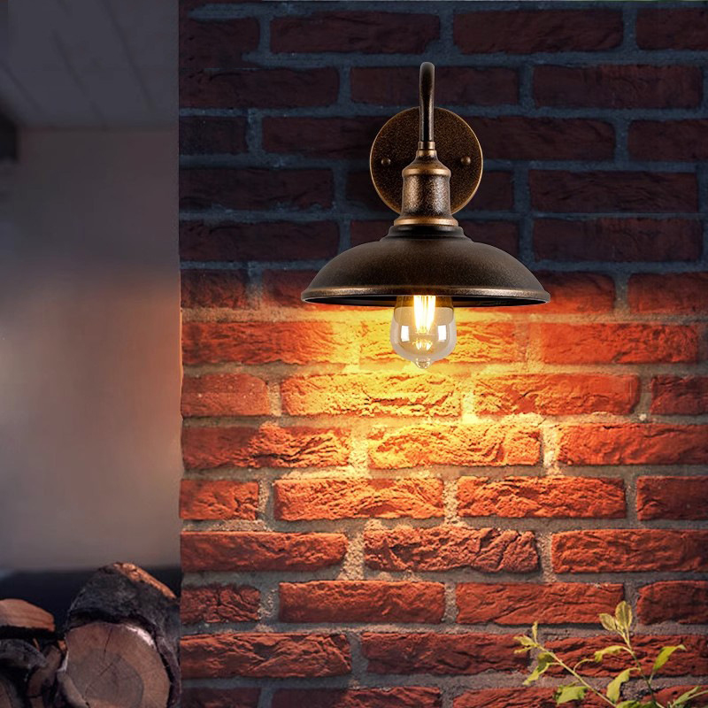 Lámpara de pared LED industrial estilo Retro americano hierro E27 para patio balcón escalera pasillo dormitorio Bar accesorios de iluminación