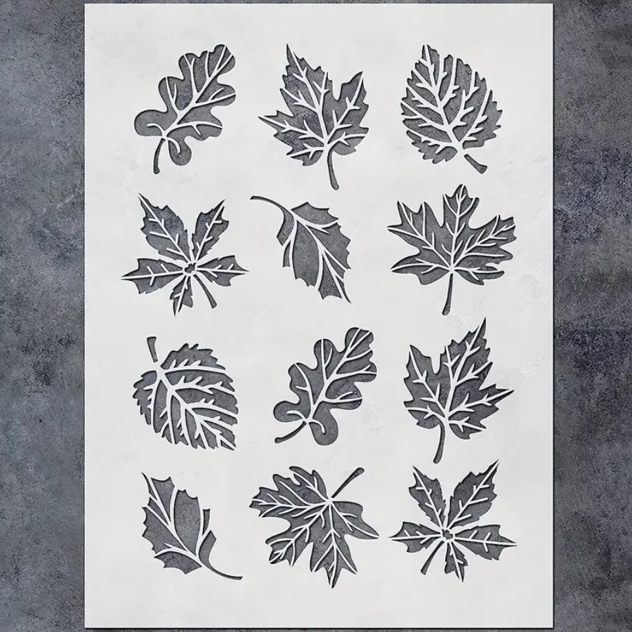 Plantillas de hojas surtidas para manualidades: diseños de roble, arce y vid para decoración DIY, fabricación de tarjetas