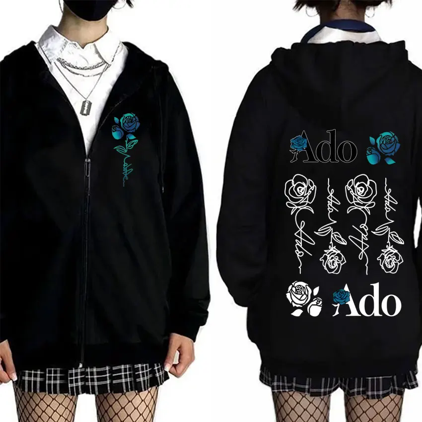 Ado World Tour 2025 Hibana толстовка на молнии для мужчин и женщин, модная уличная одежда в японском стиле, унисекс, повседневная флисовая куртка на молнии