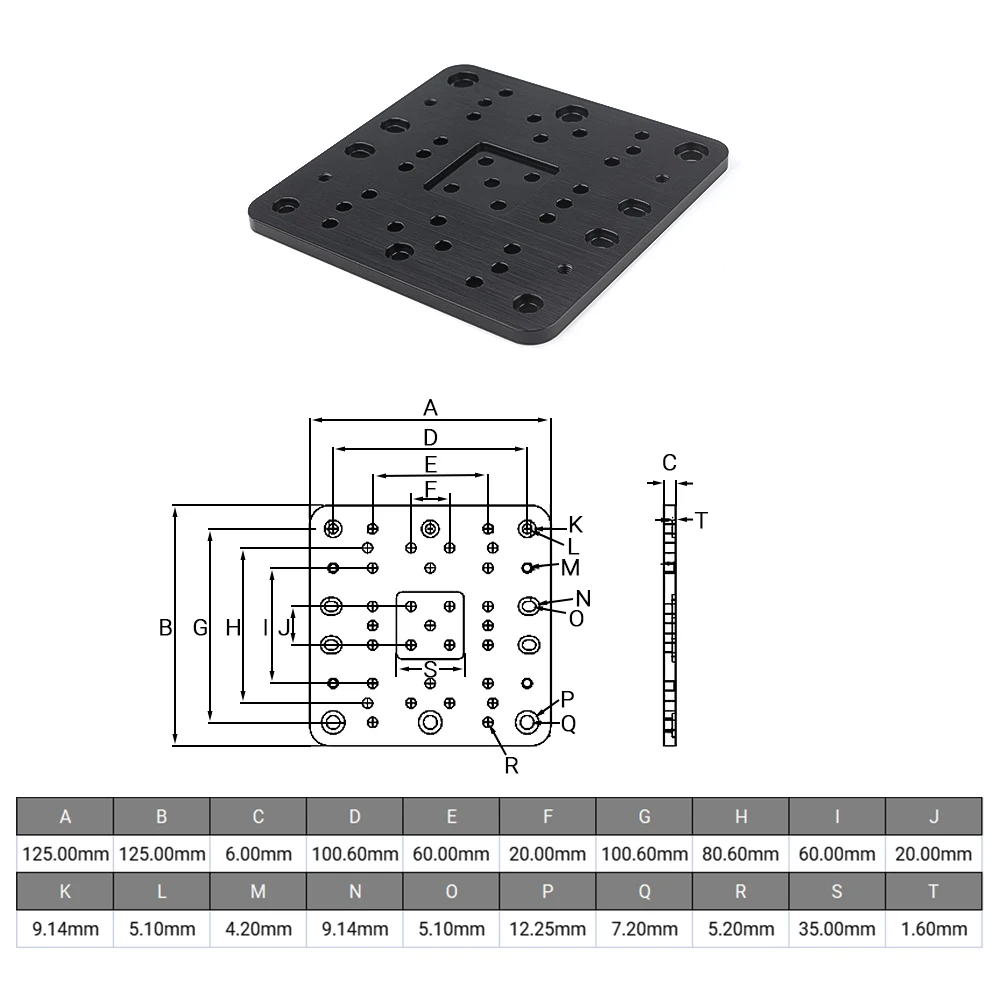 Openbuilds C-beam Xlarge Gantry Plate  for XY configurations for 3D Printers parts C-Beam and V-Slot 20x80mm Aluminum Alloy