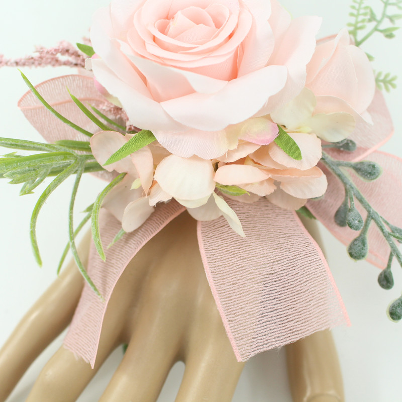 Ngà Voi Cổ Tay Áo Khoác Nữ Họa Tiết Cô Dâu Chị Em Hoa Handmade Tơ Nhân Tạo Vòng Tay Hoa Hồng Hoa Cho Đám Cưới Nhảy Múa Trang Trí Tiệc