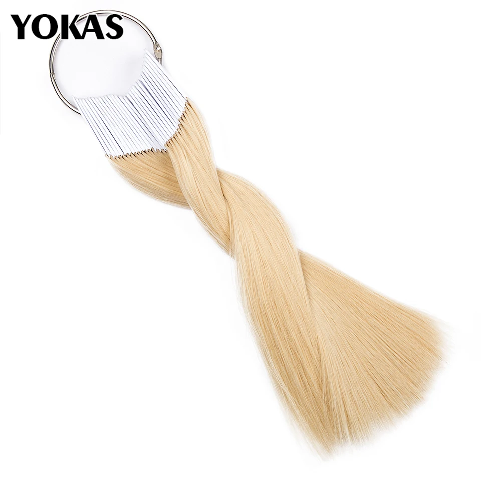 Suministros de peluquería, muestras, anillos para el cabello para trenzas, hebras de pintura de cabello humano, anillo de Color para prueba de pintura, muestra YOKAS