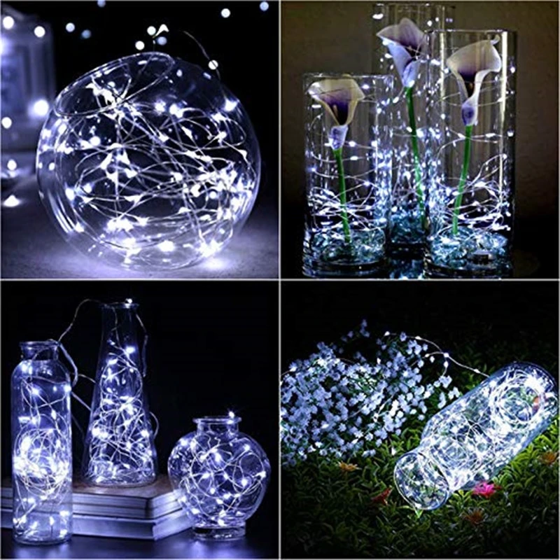 3 metros 10 unids/lote con batería de cobre guirnaldas de luces Led 30 Leds con pilas cadena de luces LED decoración del banquete de boda de Navidad