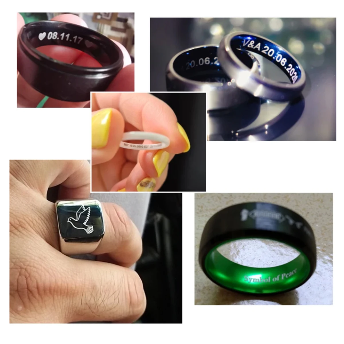 Engraving Fee for Ring Custom Laser Engraving Services Extra Cost for Record Ring , Don'T Include the Ring