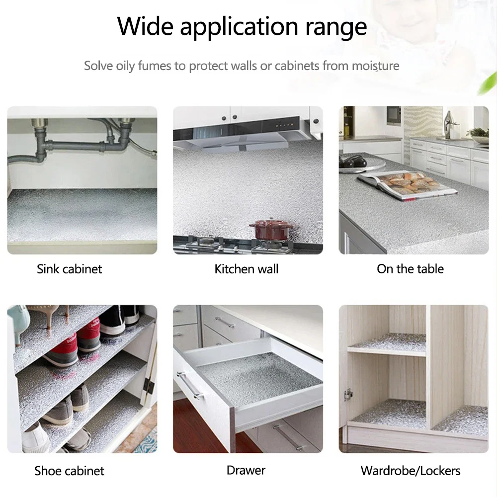 Papel autoadhesivo resistente al aceite para cocina, papel de aluminio, impermeable, mesa de gabinete, papel tapiz autoadhesivo restaurado