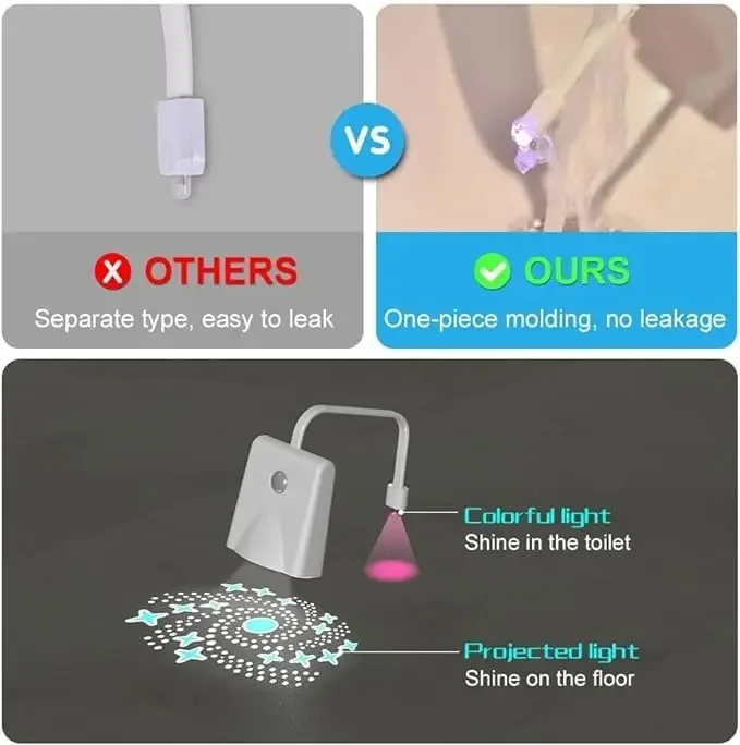 Luces nocturnas para inodoro, luz para inodoro activada por movimiento, decoración de baño que cambia de 7 colores, luz nocturna LED, lámpara de noche, luz inteligente