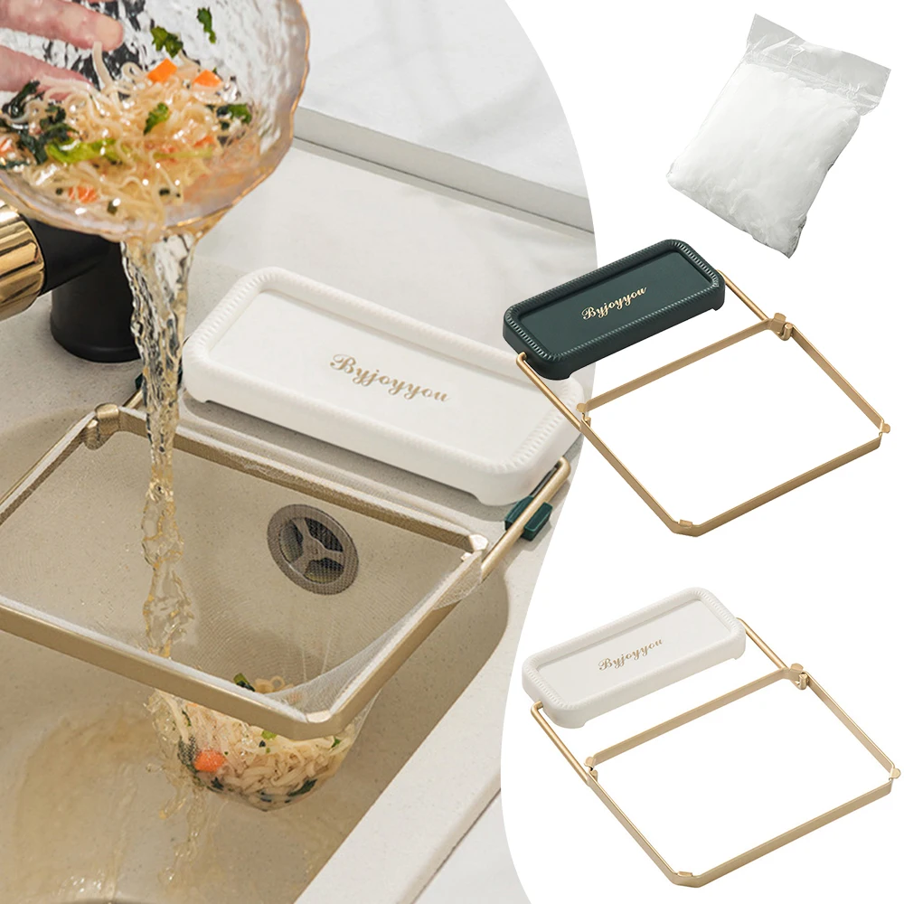 Saco de malha dobrável para pia, suporte para filtro de pia de cozinha, rede de lixo descartável, saco de malha de lixo, utensílios de cozinha