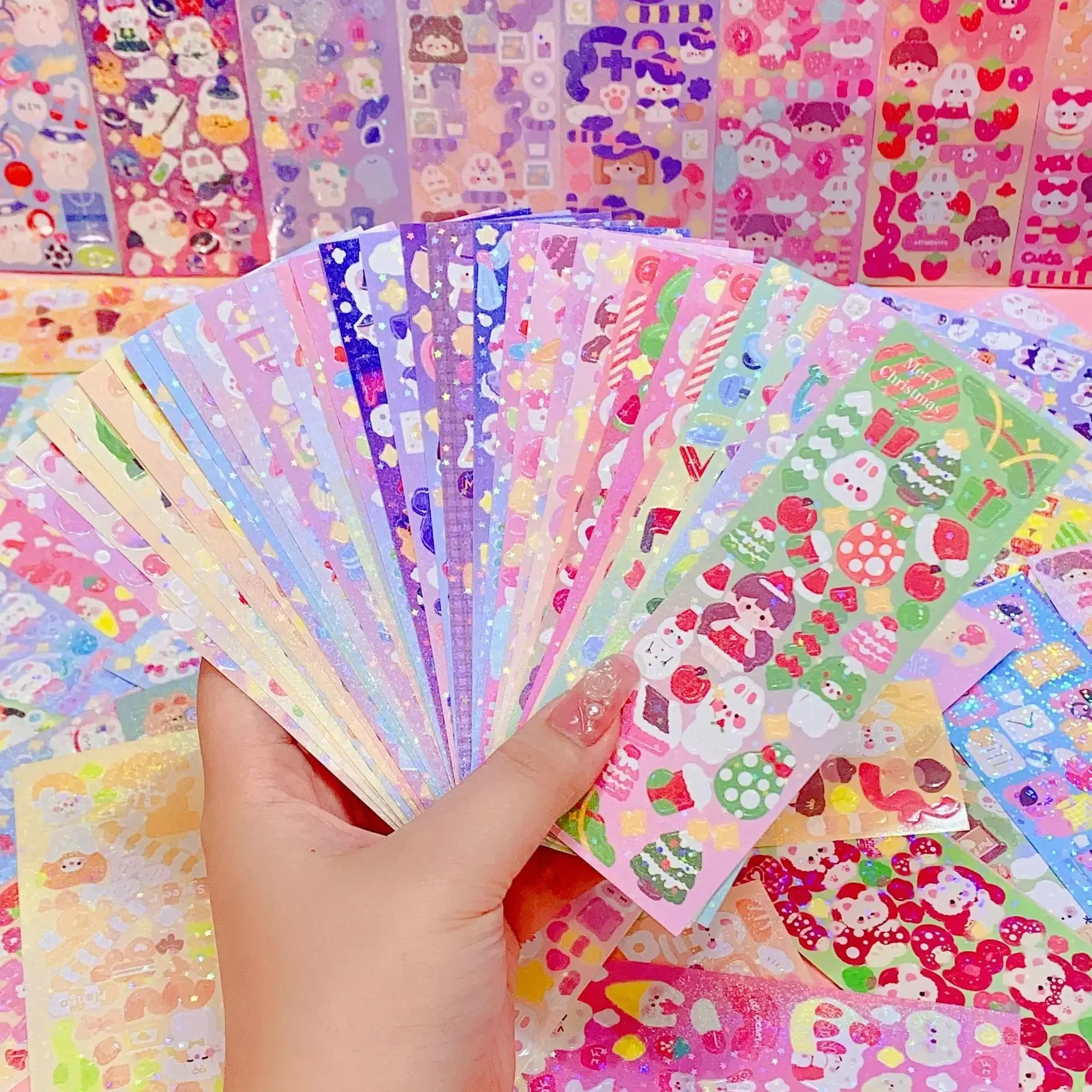 かわいいハンドブックステッカー漫画コラージュレーザー学生 DIY 装飾スクラップブッキングジャーナル文具バックスクール用品
