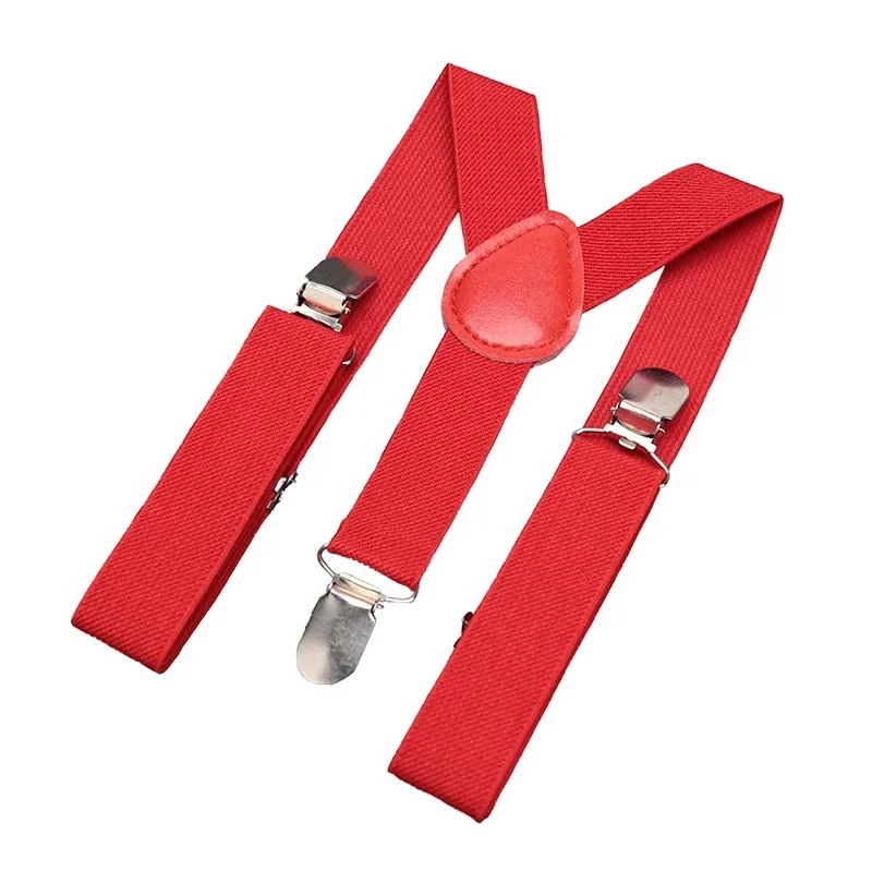 Suspensórios infantis de cor sólida com moda, suspensórios elásticos ajustáveis para meninos e meninas, acessórios para laços de casamento de bebê