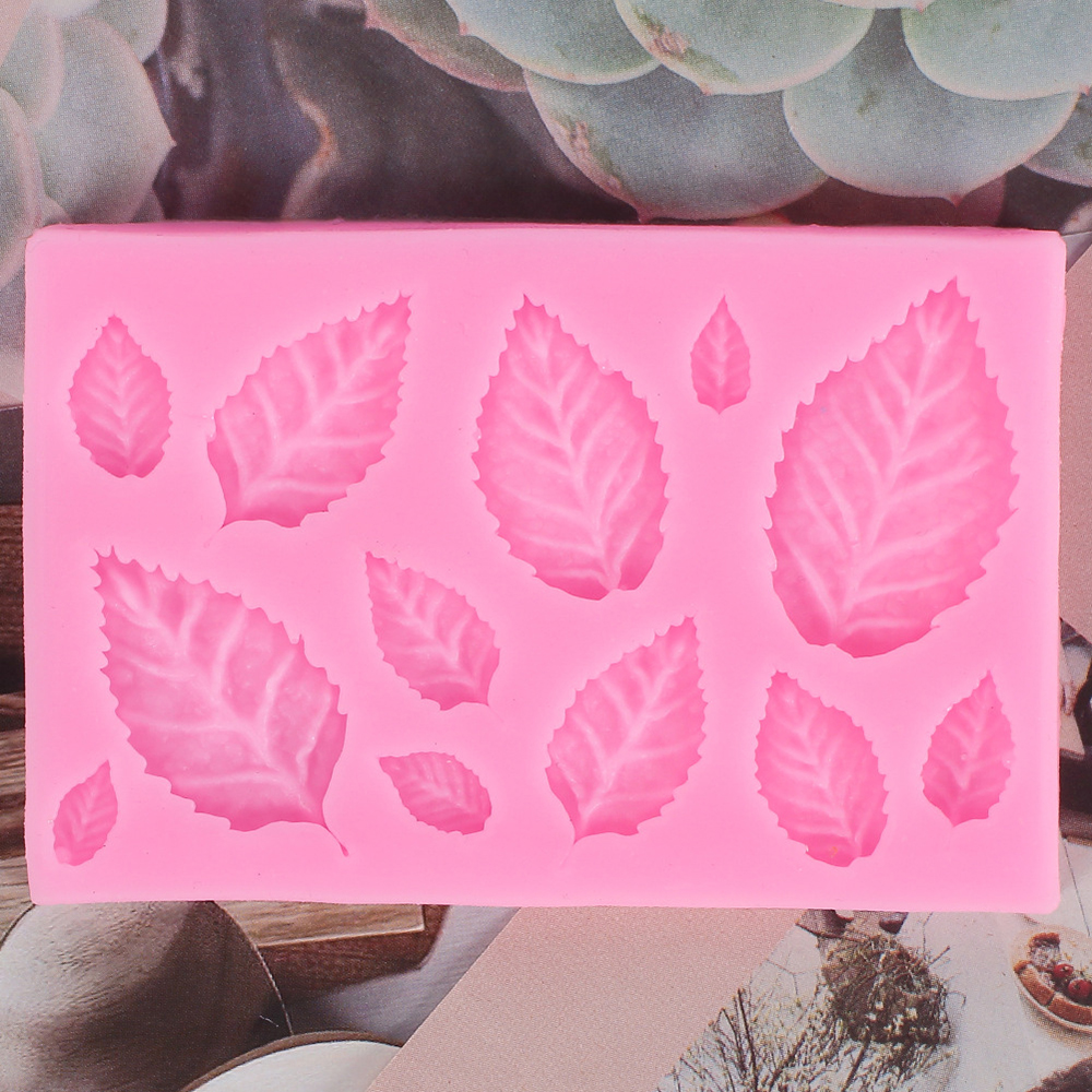 Molde de silicona líquida para hornear pasteles, Fondant de hojas Diy, una variedad de hojas y arce, colección de moldes de silicona, 1 ud.