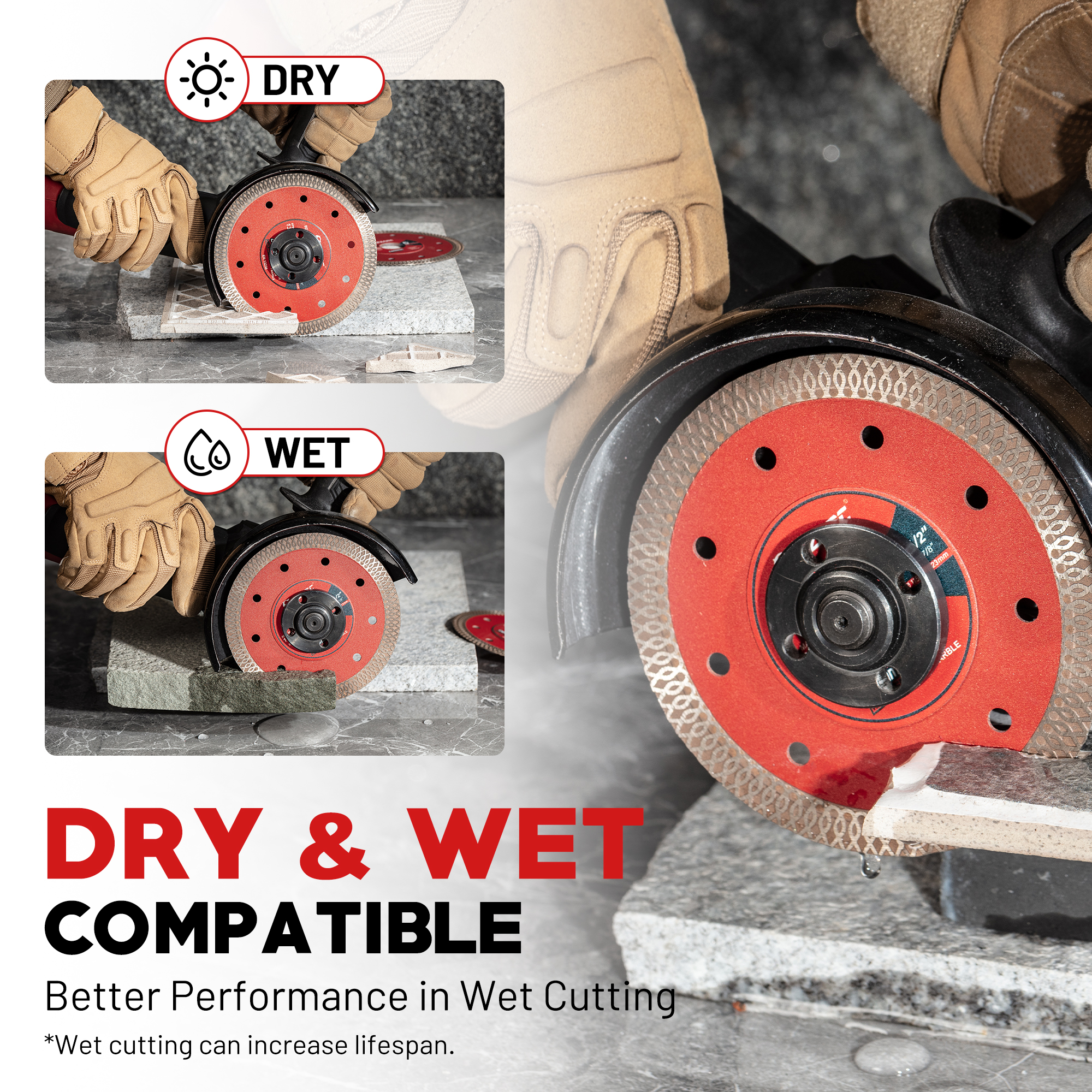 5 cali / 4,5 cala Super cienkie ostrze diamentowe 2 szt. do porcelany / ceramiki / granitu / marmuru, gładka tarcza tnąca do szlifierki kątowej