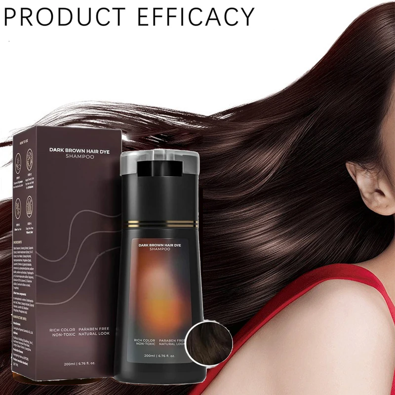 Haarverf Kleurshampoo 3 in 1 Instant Haarverfshampoo Voedt Langdurige Kleurverf Voor Vrouwen & Mannen Grijs Haar Dekking 200ML